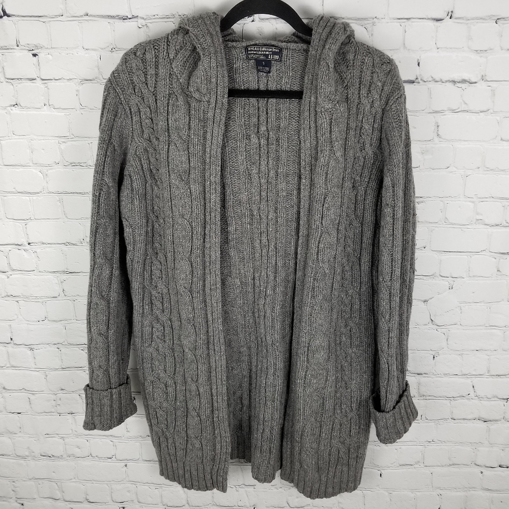 WHO A. U. | cable knit hooded open cardigan